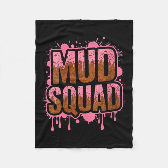 Frauen Muddy Mud Run Squad Mudding Running Fleecedecke (Vorderseite)