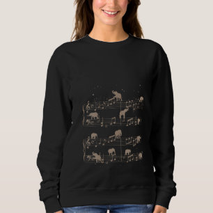 Frauen Musiknoten Elephant Sweatshirt