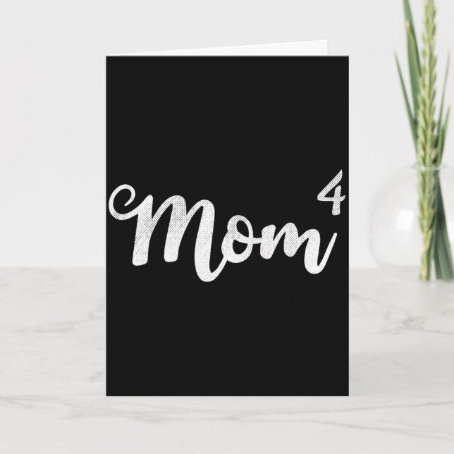 Frauen Mutter4 Mutter von 4 Mutter von vier Kinder Karte (Vorderseite)