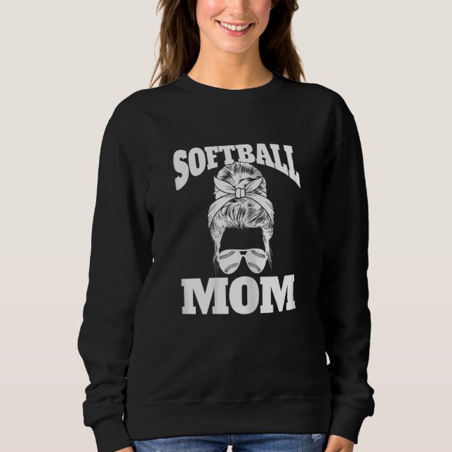 Frauen Mütter Tag Softball Mama Softball Mama Sweatshirt (Vorderseite)