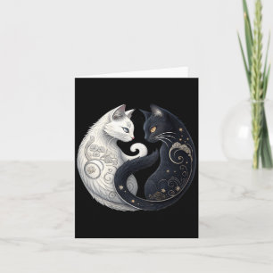 Frauen Mystisches Yin Yang Katze Symbol Schwarz We Karte