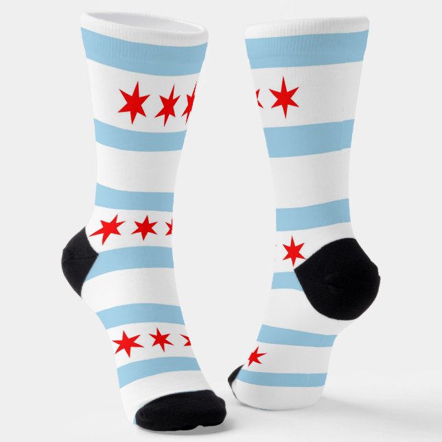 Frauen nachhaltige Socken mit Flagge von Chicago,  (Gewinkelt)