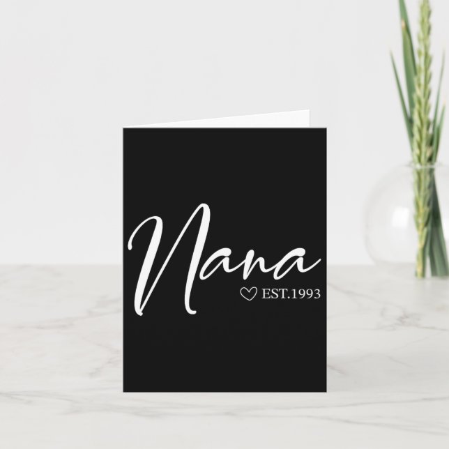 Frauen Nana Est 1993 Muttertag Geburtstag Kleidung Karte (Vorderseite)