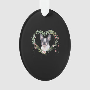 Frauen Niedlich Boston Terrier Mama Blume Dog Love Ornament