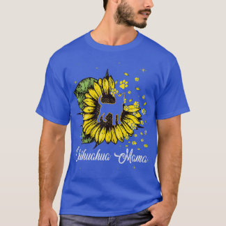 Frauen Niedlich Chihuahua Mama Sunflower Dog Mama  T-Shirt