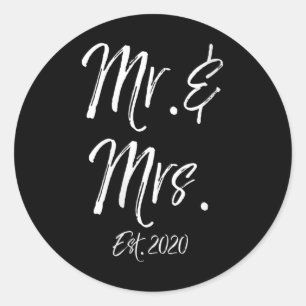 Frauen Niedlich Matching Bride Groom Hochzeit Gesc Runder Aufkleber