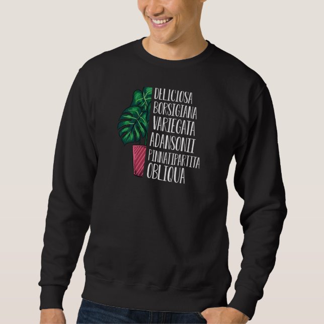 Frauen Niedlich Monstera Pflanze Monstera Sweatshirt (Vorderseite)