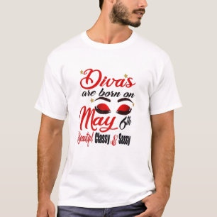 Frauen Niedliche Divas sind am 6. Mai 2010 Geboren T-Shirt