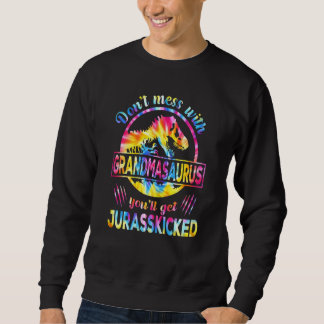 Frauen Niedliche Gefärbte Krawatte Grandmasaurus D Sweatshirt