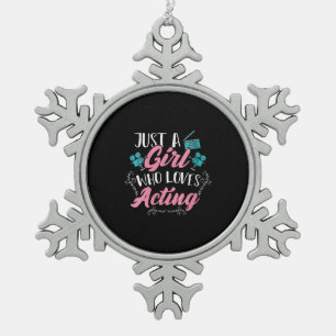 Frauen Niedliche Schauspielerin nur ein Mädchen, d Schneeflocken Zinn-Ornament