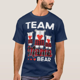 Frauen Niedlicher Mama Bären Herz Buffalo Rote Kar T-Shirt