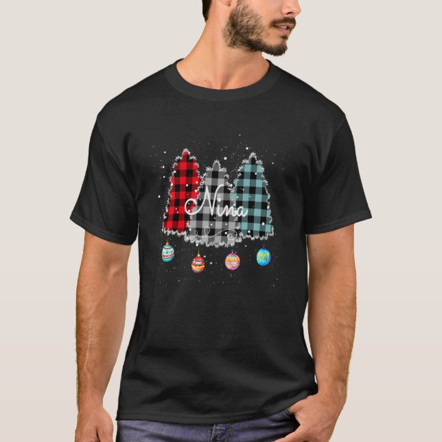 Frauen Nina Christmas Tree Kariert Graphics T-Shirt (Vorderseite)