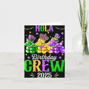 Frauen Nola Geburtstags-Crew 2025 New Orleans Mard Karte