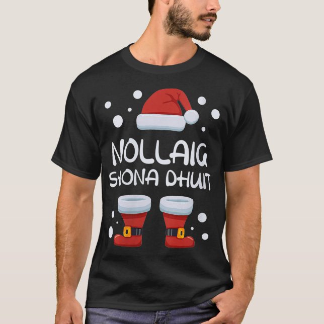 Frauen Nollaig Shona Dhuit Irish Christmas Santa M T-Shirt (Vorderseite)