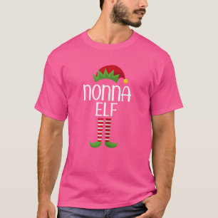 Frauen Nonna Elf Familie Matching Gruppe Weihnacht T-Shirt