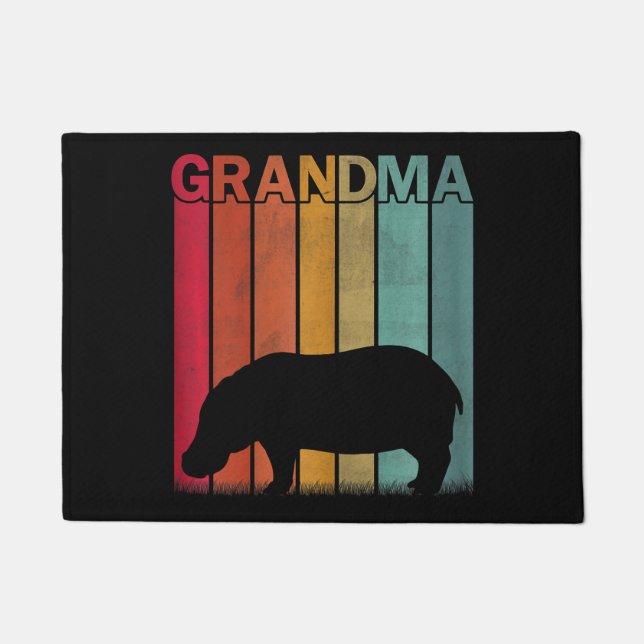 Frauen Not leidende Hippo-Grafik Mors Day Oma Fußmatte (Vorderseite)