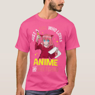 Frauen nur ein Mädchen, das Anime und Skizzen Lieb T-Shirt