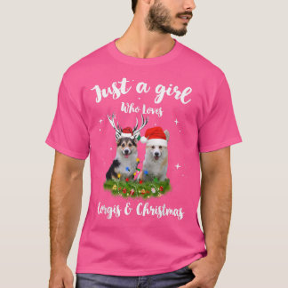 Frauen nur ein Mädchen, das Corgis und Weihnachten T-Shirt