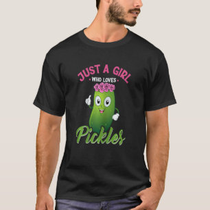 Frauen Nur Ein Mädchen Das Gurken Liebt Gurke Ve T-Shirt