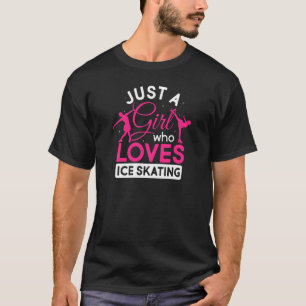 Frauen nur ein Mädchen, das Ice Skaten Liebe Abbil T-Shirt