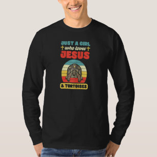 Frauen nur ein Mädchen, das Jesus und Tortoises Li T-Shirt