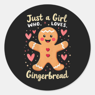 Frauen nur ein Mädchen, das Lieben Lebkuchen Xmas  Runder Aufkleber