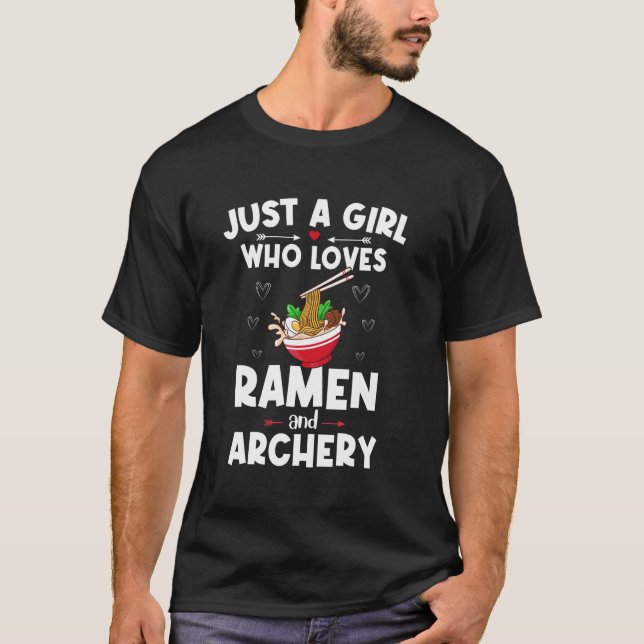 Frauen nur ein Mädchen, das Lieben Ramen und Bogen T-Shirt (Vorderseite)