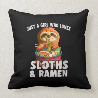 Frauen nur ein Mädchen, das Sloth und Ramen Kawai Kissen