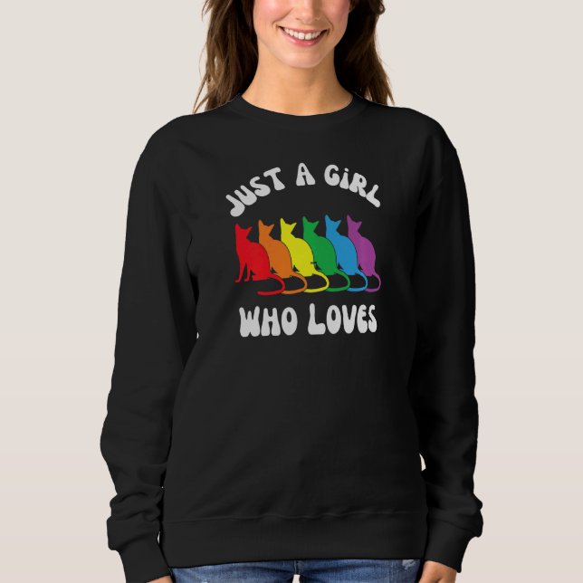 Frauen nur ein Mädchen, das stolz und katzenreich  Sweatshirt (Vorderseite)