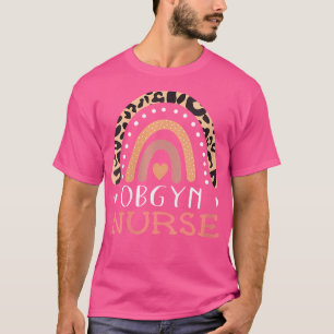 Frauen Obgyn Nurse Leopard Rainbow Gynecology Obst T-Shirt