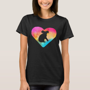 Frauen oder Mädchen Koala-Bär Tie Dye Wasserfarbe T-Shirt
