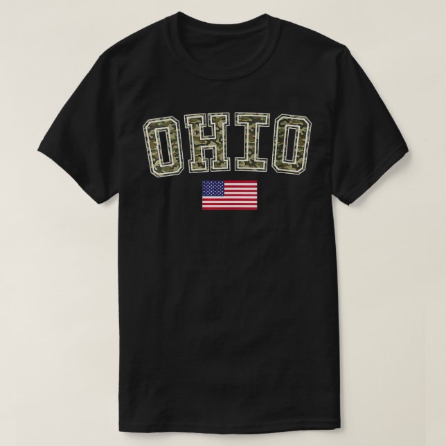 Frauen Ohio Camouflage University Uni Staat Amerik T-Shirt (Design vorne)