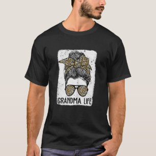 Frauen Oma Life gebleicht Mama Leopard Leopard Cha T-Shirt