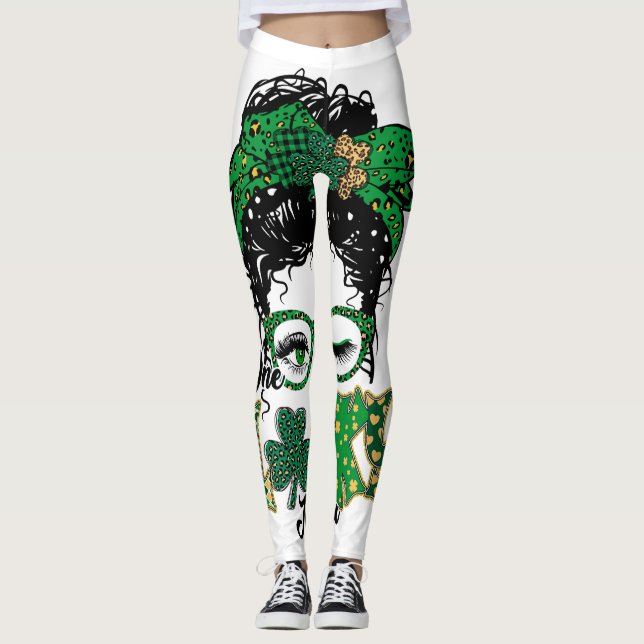 Frauen One Lucky Mama St Patricks Day Mama Mother  Leggings (Vorderseite)