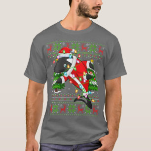 Frauen Orca Fisch Weihnachtsbaum Matching Santa Or T-Shirt