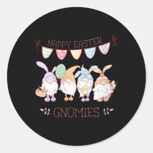 Frauen Ostern Gnome Shirt, Frohe Ostern Gnomies V Runder Aufkleber