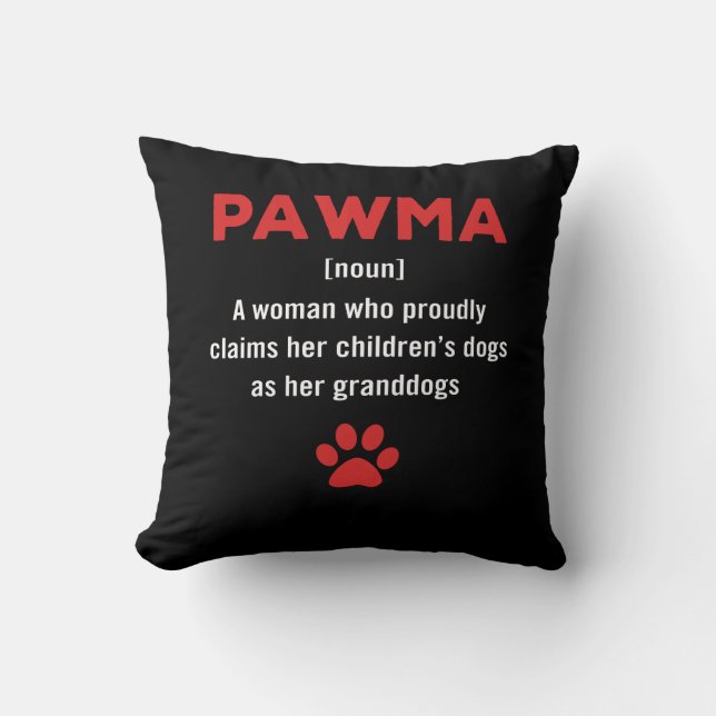 Frauen PawMa Definition Dog Oma Hund Mutter Gesche Kissen (Vorderseite)