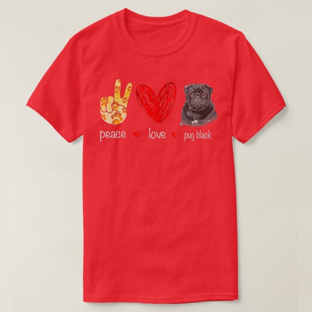 Frauen Peace Liebe Mops Black Dog - Mops Black Dog T-Shirt (Design vorne)