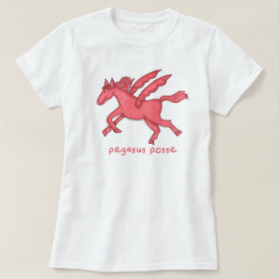 Frauen Pegasus-Gruppen-(verschiedene Arten) weiß T-Shirt