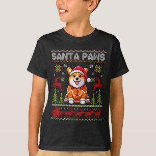 Frauen Pembroke Welsh Corgi Santa Paws Frohe Weihn T-Shirt