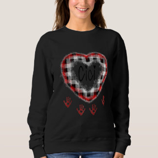 Frauen Personalisiertes Cici Herz mit wenig Hand Sweatshirt