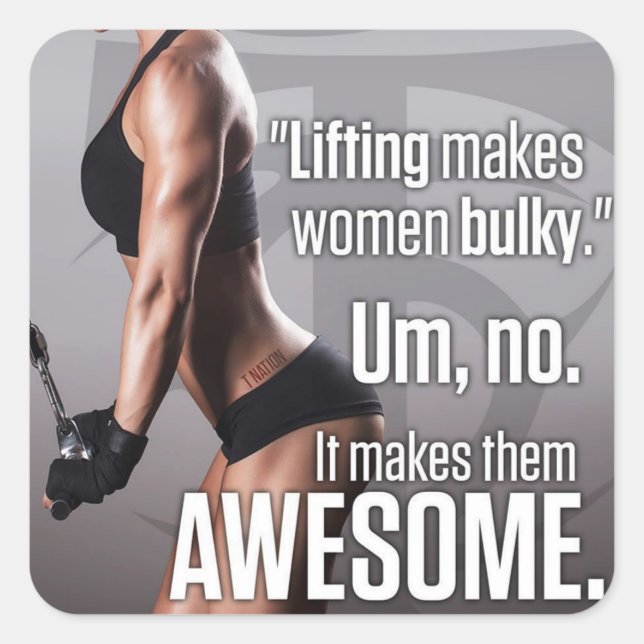 Frauen Phantastisch machen - Training Motivierend  Quadratischer Aufkleber (Vorderseite)
