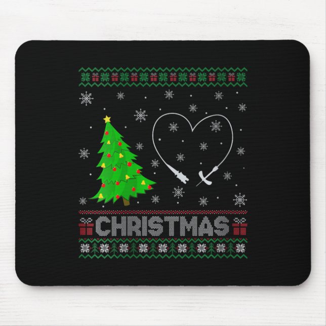 Frauen Phlebotomist Xmas Tree Lighting Ugly Christ Mousepad (Vorne)