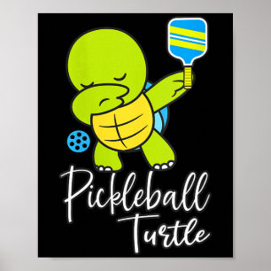 Frauen Pickleball-Schildkröte lustiger Pickleball- Poster