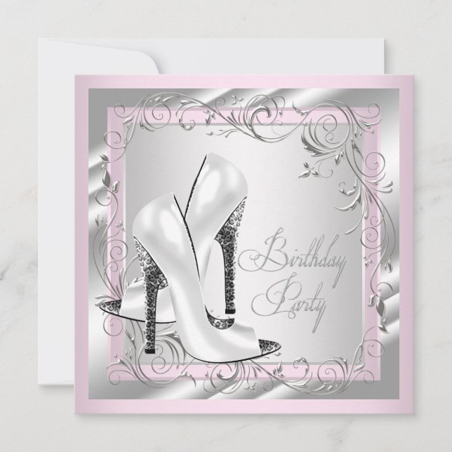 Frauen Pink Birthday Party Einladung (Vorderseite)