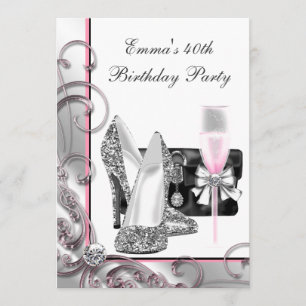 Frauen Pink Birthday Party Einladung