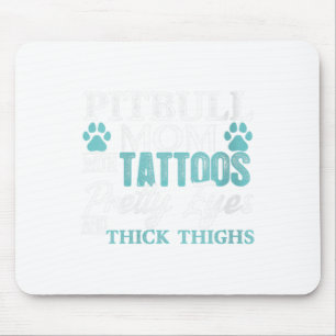 Frauen Pitbull Mama Tattoos Dog Lover Mothers Mousepad