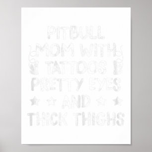 Frauen Pitbull Mama Tattoos Hund Lover Mütter Tag Poster
