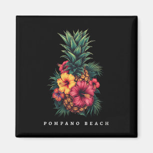 Frauen Pompano Beach Florida Fl Retro Ananas Hi Magnet