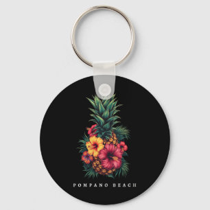 Frauen Pompano Beach Florida Fl Retro Ananas Hi Schlüsselanhänger